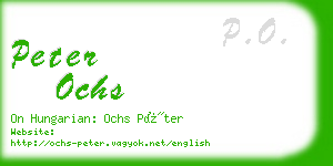 peter ochs business card